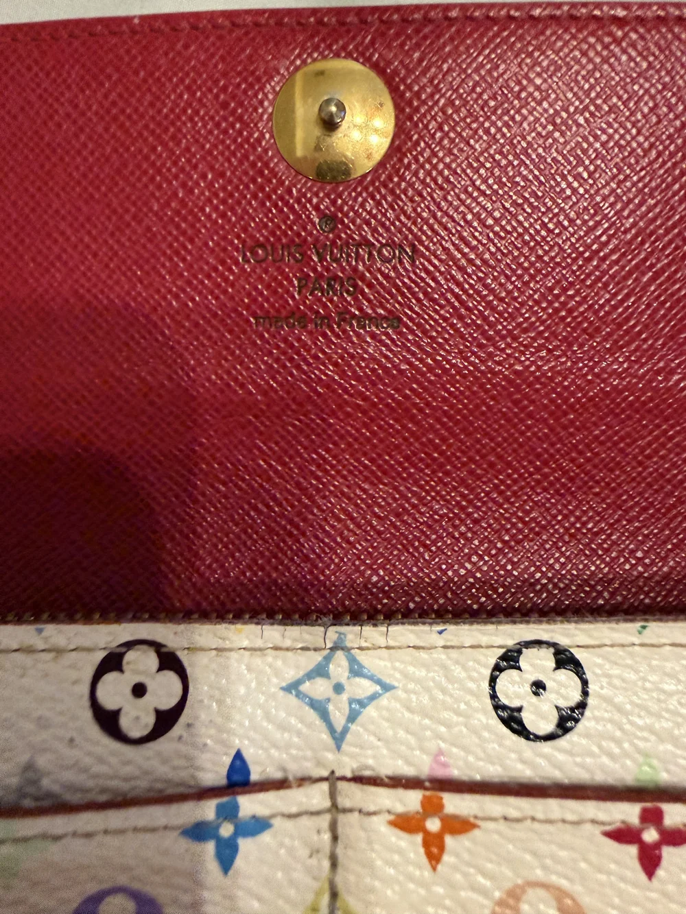 Louis Vuitton Murakami Sara Wallet W/ Fushia Interior